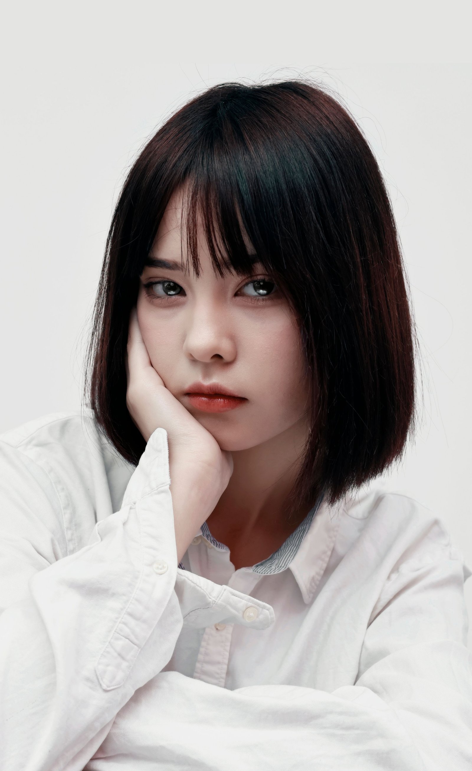 After: Blunt collarbone bob